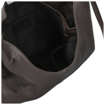 Dámska kabelka na rameno tmavo hnedá - Delami Vera Pelle Lionela