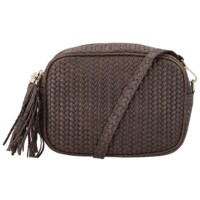 Dámska kožená crossbody kabelka tmavo hnedá - Delami Vera Pelle Teresia