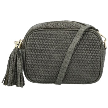 Dámska kožená crossbody kabelka šedá - Delami Vera Pelle Teresia