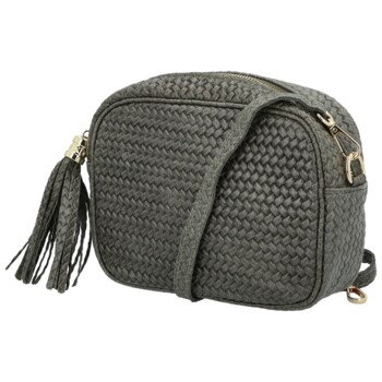 Dámska kožená crossbody kabelka šedá - Delami Vera Pelle Teresia