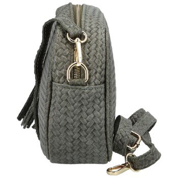 Dámska kožená crossbody kabelka šedá - Delami Vera Pelle Teresia