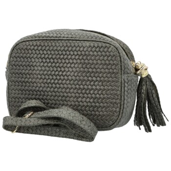 Dámska kožená crossbody kabelka šedá - Delami Vera Pelle Teresia