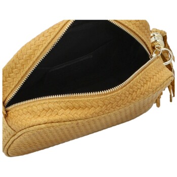 Dámska kožená crossbody kabelka žltá - Delami Vera Pelle Teresia