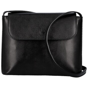 Dámska kožená crossbody kabelka čierna - Delami Vera Pelle Walli