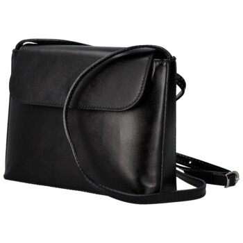 Dámska kožená crossbody kabelka čierna - Delami Vera Pelle Walli
