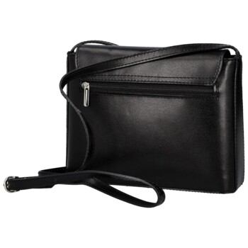 Dámska kožená crossbody kabelka čierna - Delami Vera Pelle Walli
