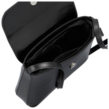 Dámska kožená crossbody kabelka čierna - Delami Vera Pelle Walli