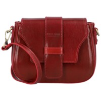 Dámska kožená crossbody kabelka vínová - Delami Vera Pelle Lajla