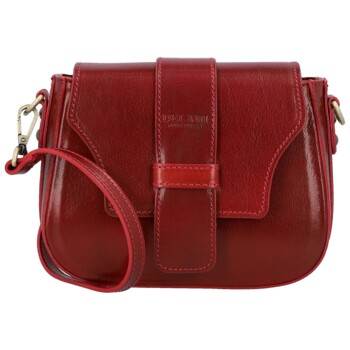 Dámska kožená crossbody kabelka vínová - Delami Vera Pelle Lajla