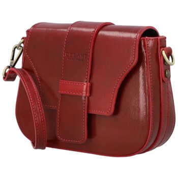 Dámska kožená crossbody kabelka vínová - Delami Vera Pelle Lajla