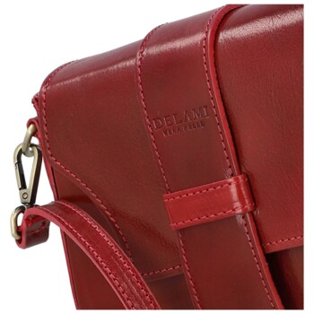 Dámska kožená crossbody kabelka vínová - Delami Vera Pelle Lajla