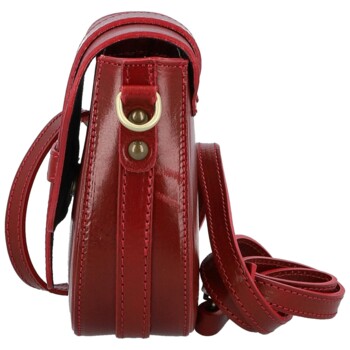 Dámska kožená crossbody kabelka vínová - Delami Vera Pelle Lajla