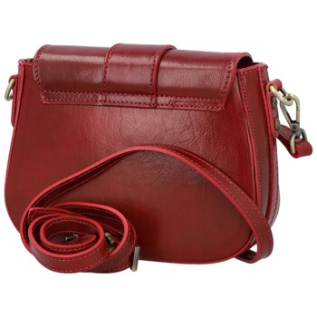 Dámska kožená crossbody kabelka vínová - Delami Vera Pelle Lajla