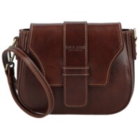 Dámska kožená crossbody kabelka tmavo hnedá - Delami Vera Pelle Lajla