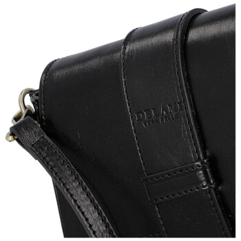 Dámska kožená crossbody kabelka čierna - Delami Vera Pelle Lajla