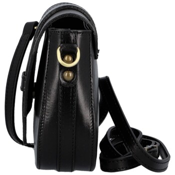 Dámska kožená crossbody kabelka čierna - Delami Vera Pelle Lajla