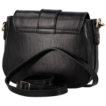 Dámska kožená crossbody kabelka čierna - Delami Vera Pelle Lajla