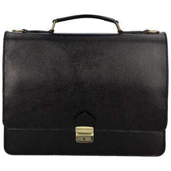 Pánska kožená aktovka čierna - Delami Vera Pelle Stefo