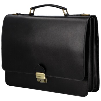 Pánska kožená aktovka čierna - Delami Vera Pelle Stefo