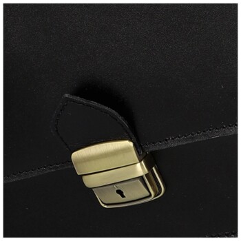 Pánska kožená aktovka čierna - Delami Vera Pelle Stefo