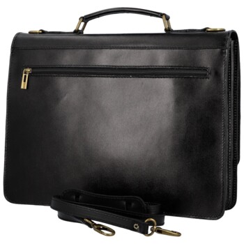 Pánska kožená aktovka čierna - Delami Vera Pelle Stefo