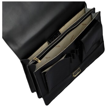 Pánska kožená aktovka čierna - Delami Vera Pelle Stefo