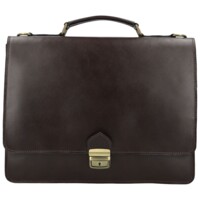 Pánska kožená aktovka tmavo hnedá - Delami Vera Pelle Stefo