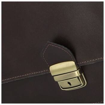 Pánska kožená aktovka tmavo hnedá - Delami Vera Pelle Stefo