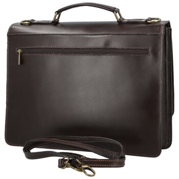 Pánska kožená aktovka tmavo hnedá - Delami Vera Pelle Stefo