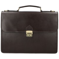 Pánska kožená aktovka tmavo hnedá - Delami Vera Pelle Lynton