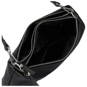 Dámska kožená kabelka na rameno čierna - Delami Vera Pelle Sussan