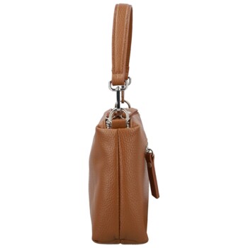 Dámska kožená kabelka na rameno koňaková - Delami Vera Pelle Sussan