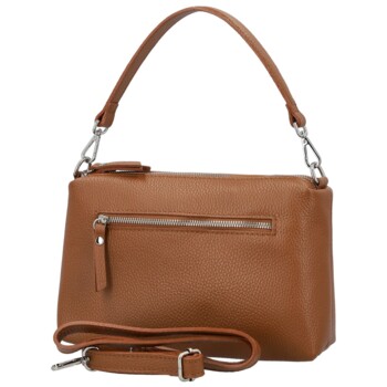 Dámska kožená kabelka na rameno koňaková - Delami Vera Pelle Sussan