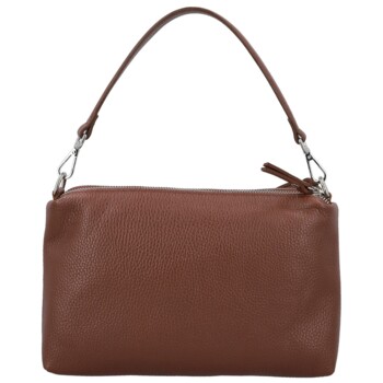 Dámska kožená kabelka na rameno tmavo hnedá - Delami Vera Pelle Sussan