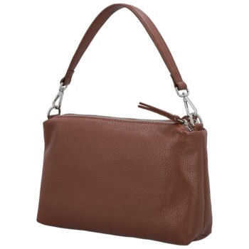 Dámska kožená kabelka na rameno tmavo hnedá - Delami Vera Pelle Sussan