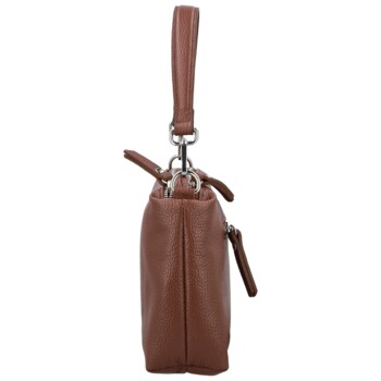 Dámska kožená kabelka na rameno tmavo hnedá - Delami Vera Pelle Sussan