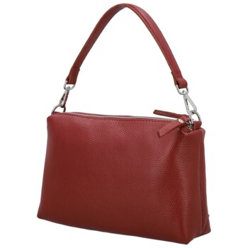 Dámska kožená kabelka na rameno tmavo červená - Delami Vera Pelle Sussan