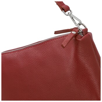 Dámska kožená kabelka na rameno tmavo červená - Delami Vera Pelle Sussan