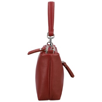 Dámska kožená kabelka na rameno tmavo červená - Delami Vera Pelle Sussan