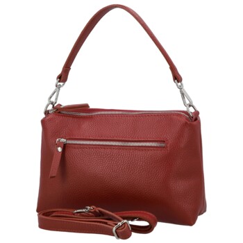 Dámska kožená kabelka na rameno tmavo červená - Delami Vera Pelle Sussan