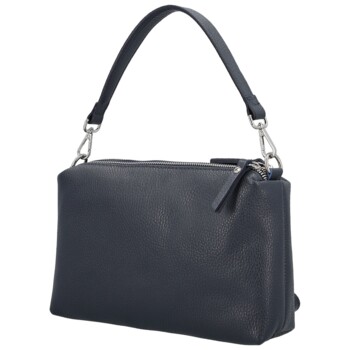 Dámska kožená kabelka na rameno tmavo modrá - Delami Vera Pelle Sussan