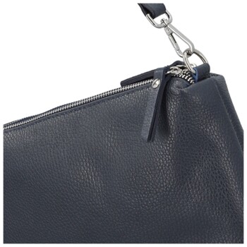 Dámska kožená kabelka na rameno tmavo modrá - Delami Vera Pelle Sussan