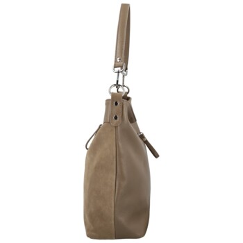 Dámska kožená kabelka do ruky taupe - Delami Vera Pelle Aneli