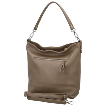 Dámska kožená kabelka do ruky taupe - Delami Vera Pelle Aneli