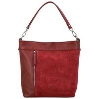 Dámska kožená kabelka do ruky tmavo červená - Delami Vera Pelle Aneli