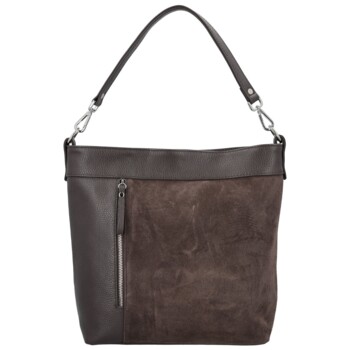Dámska kožená kabelka do ruky tmavo hnedá - Delami Vera Pelle Aneli