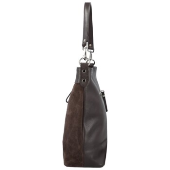 Dámska kožená kabelka do ruky tmavo hnedá - Delami Vera Pelle Aneli