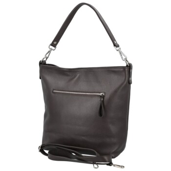 Dámska kožená kabelka do ruky tmavo hnedá - Delami Vera Pelle Aneli