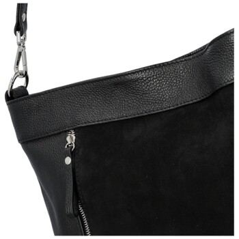 Dámska kožená kabelka do ruky čierna - Delami Vera Pelle Aneli