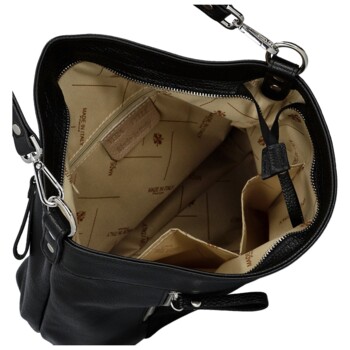 Dámska kožená kabelka do ruky čierna - Delami Vera Pelle Aneli